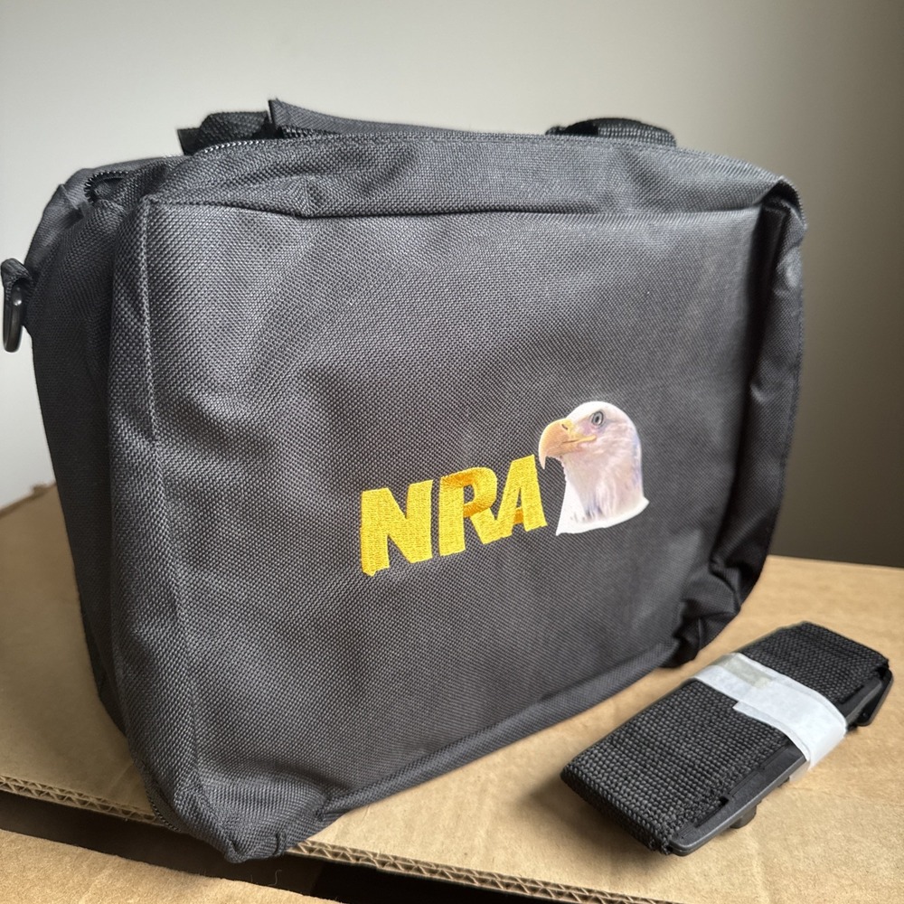 NRA American Eagle Logo Bag Nylon Multi‎ compartment Shoulder Strap Black USA